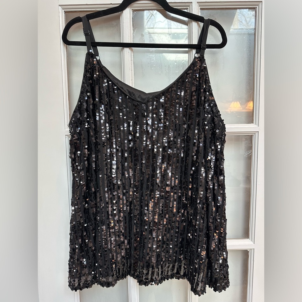 Torrid Whimsigoth Party Black Chic Sophie Sequin Swing Cami Top Plus Size 3X - Picture 12 of 13